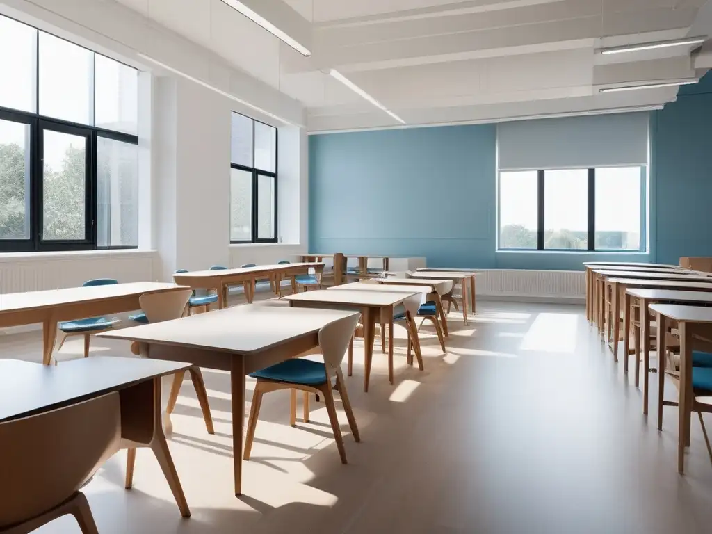 Sala de clase moderna con técnicas de estudio basadas en neurociencia