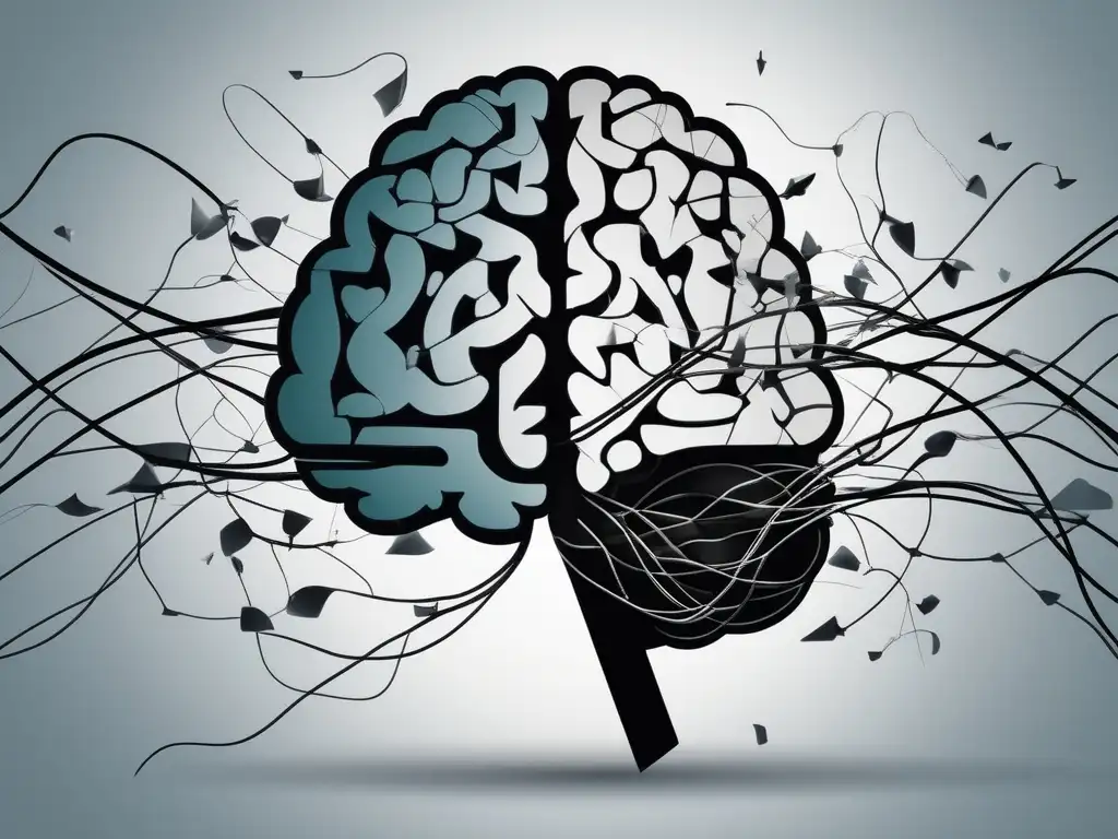 Ilustración del cerebro dividido en caos y equilibrio, mostrando trastorno límite de la personalidad y estrategias de intervención