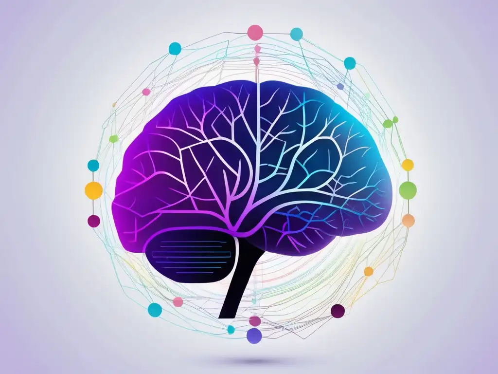 Importancia de la Neuropsicología en el Bienestar emocional: imagen de un cerebro moderno y colorido con conexiones neuronales