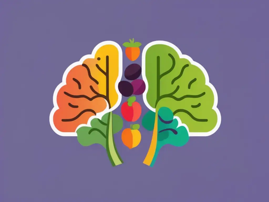 Ilustración: Cerebro sano y deteriorado por alimentos procesados, impacto en el estado de ánimo