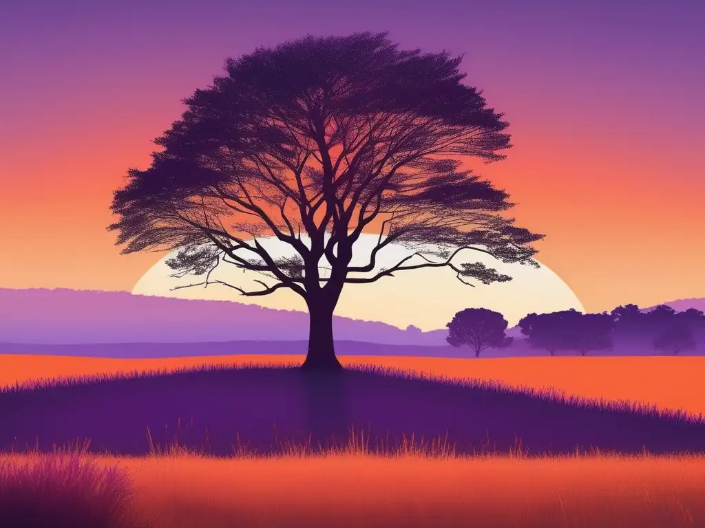 Paisaje tranquilo atardecer con árbol - Señales de alerta en salud mental