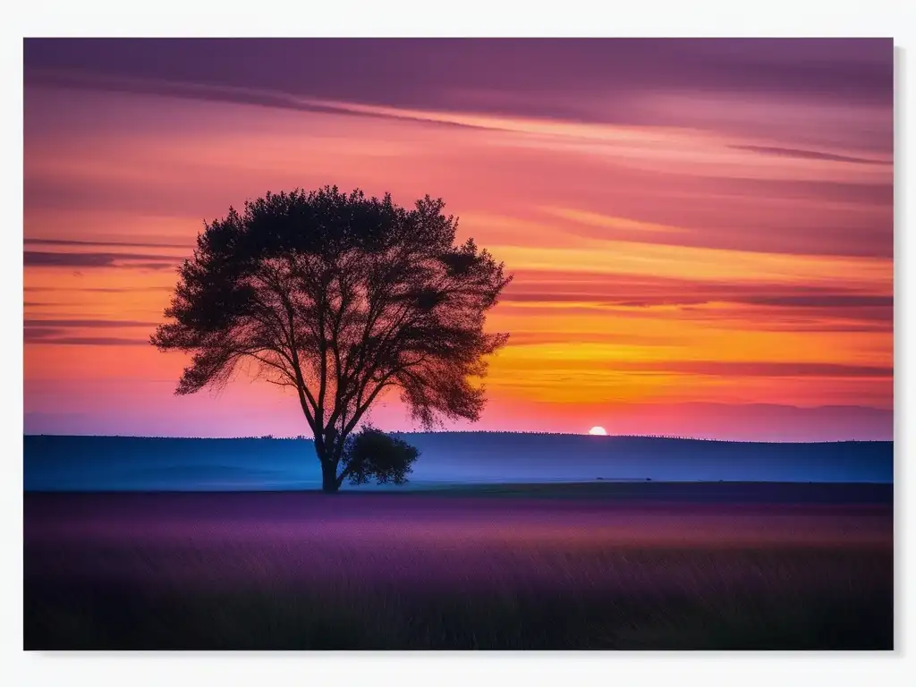 Técnicas PNL para superar miedos - Imagen minimalista y moderna de un campo abierto sereno al atardecer