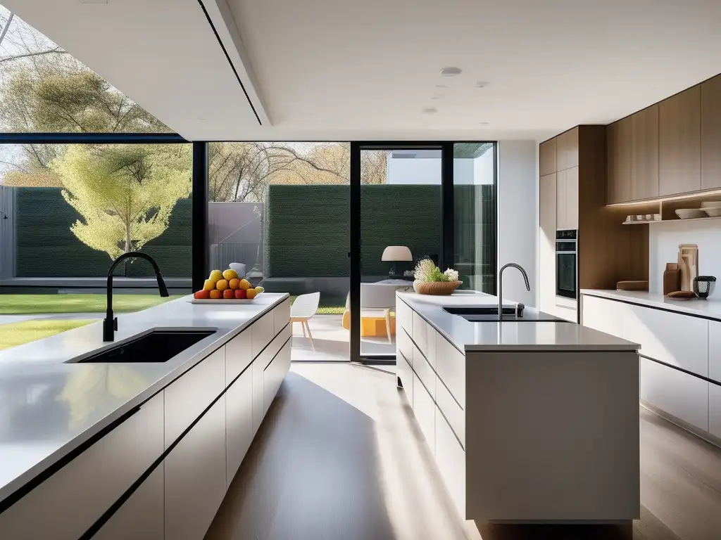 Cocina moderna con luz natural y una dieta equilibrada para equilibrar emociones