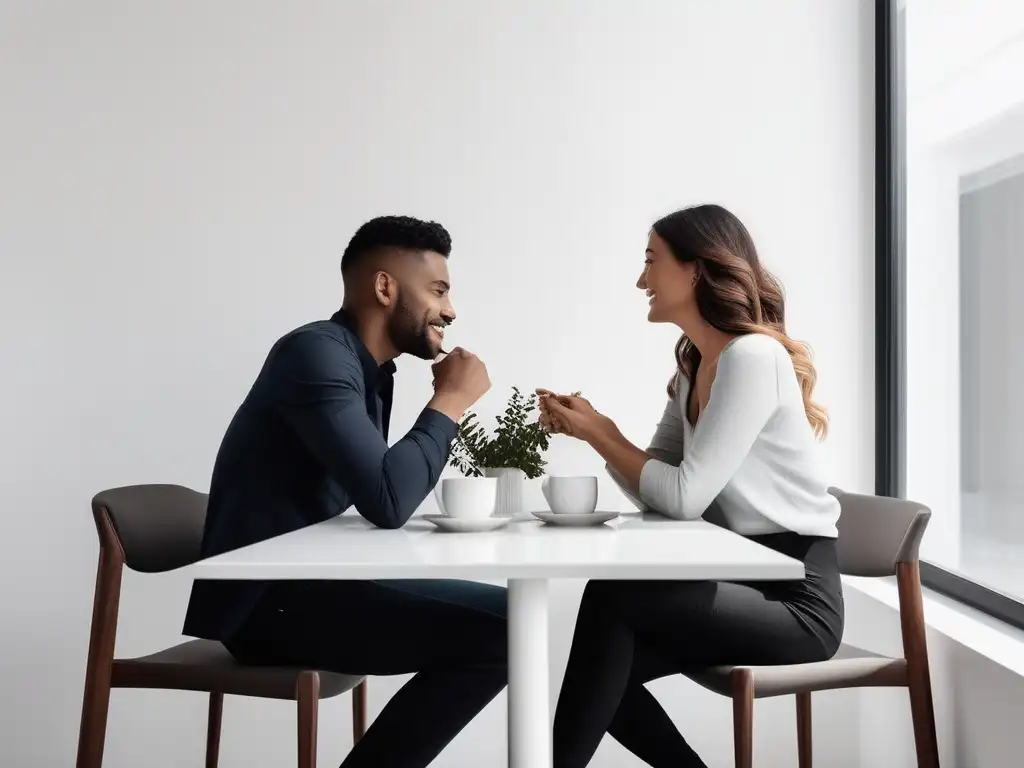 Pareja practicando técnicas de comunicación efectiva