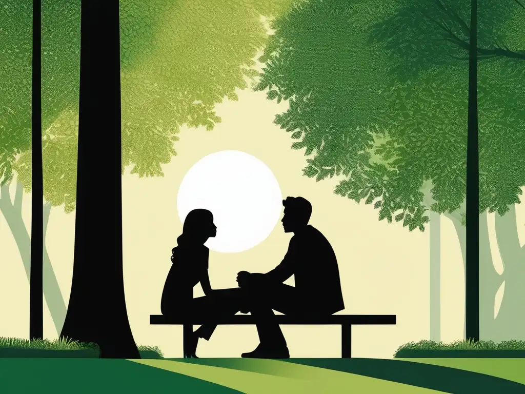 Consejos para reavivar la intimidad de pareja en un hermoso parque, con una pareja conversando y disfrutando de momentos especiales