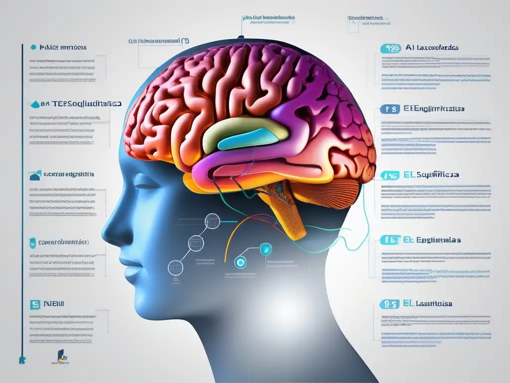 Técnicas neurocientíficas para equilibrar emociones- Una imagen detallada de diseño minimalista, con formas abstractas interconectadas que representan diversas emociones en tonos vibrantes