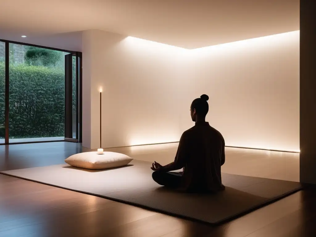 Espacio minimalista para meditación: Técnicas de autobservación para meditación