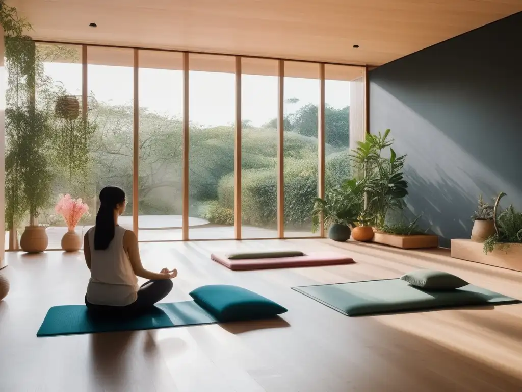 Espacio de meditación sereno y minimalista - Mindfulness para equilibrio emocional