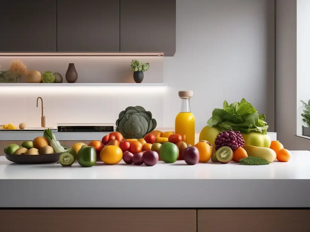 Cocina moderna con frutas y verduras: Importancia de consumir frutas y verduras para la salud mental