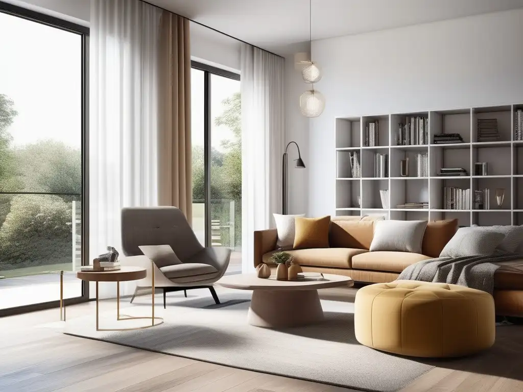 Habitación moderna con luz natural y decoración contemporánea, promoviendo la intervención temprana para prevenir esquizofrenia