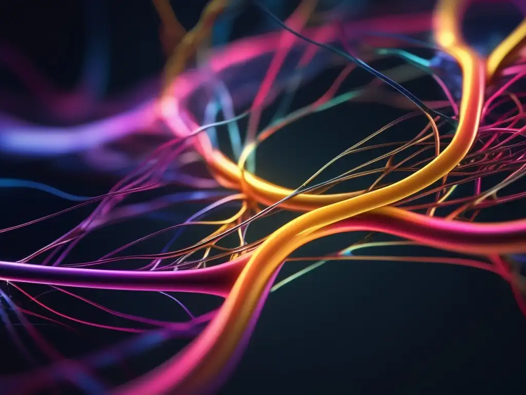 Estructura cerebral moderna y detallada en 8k, con neuronas interconectadas en vibrantes colores