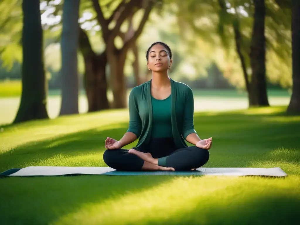 Estudiante de yoga en la naturaleza: Resiliencia y mindfulness