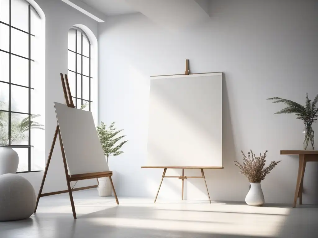 Estudio de arte sereno, minimalista