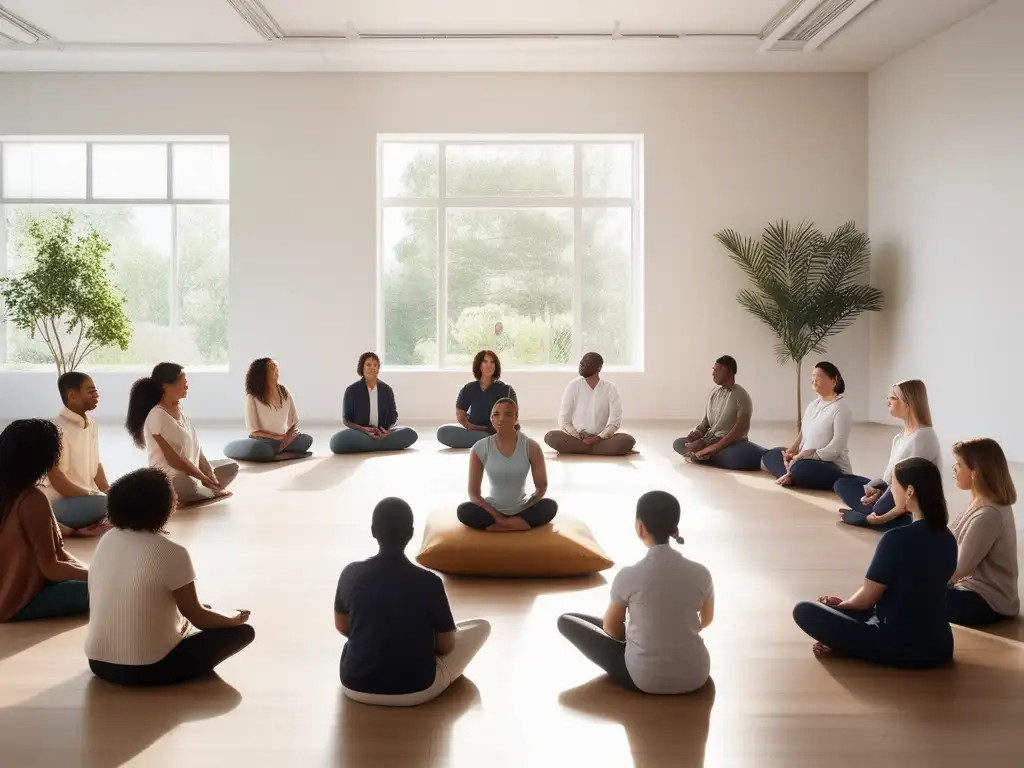 Importancia formación Mindfulness profesores: Imagen de aula serena y moderna, con luz natural, ambiente organizado y colores neutros