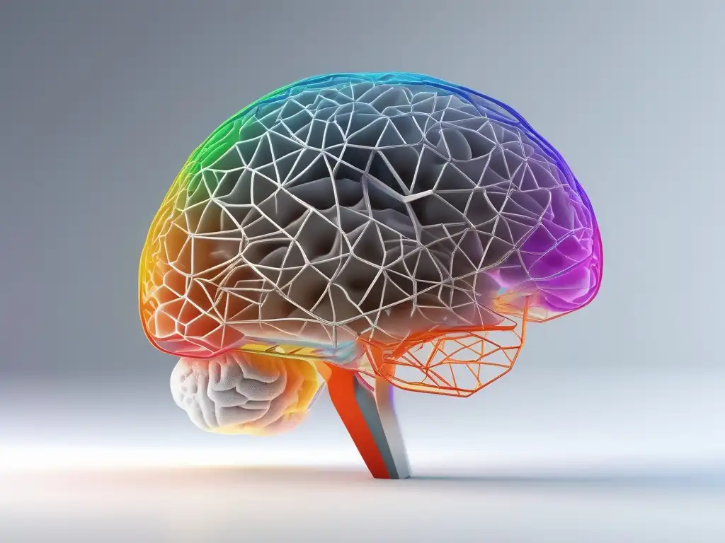 Imagen detalle cerebro humano en 8k, con conexiones neuronales y equilibrio emocional