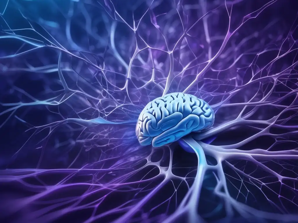 Neuroplasticidad: aprendizaje y cerebro en azul y morado