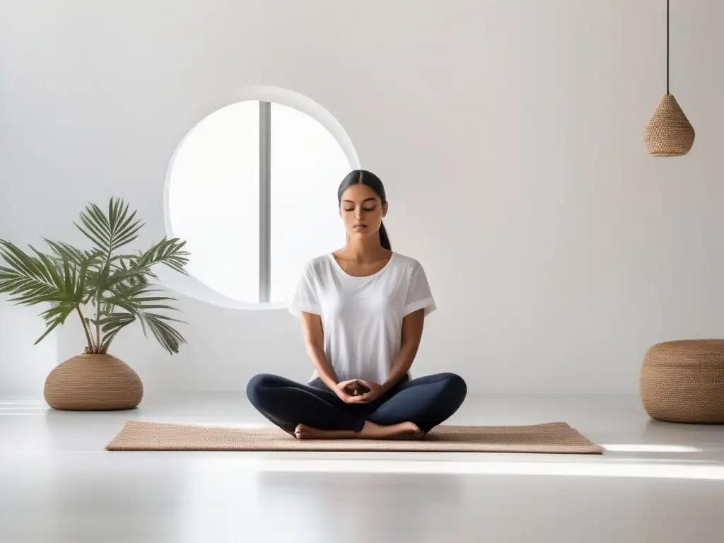 Persona practicando técnicas de respiración consciente para equilibrar la mente