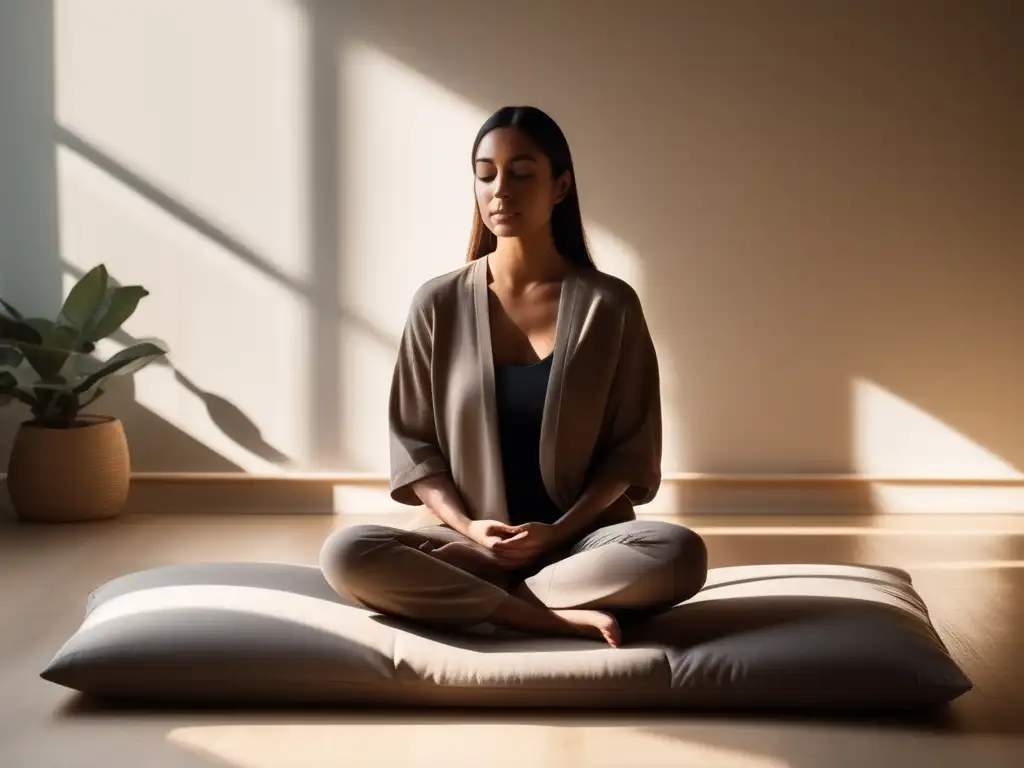 Persona en meditación: Beneficios del Mindfulness en la felicidad diaria