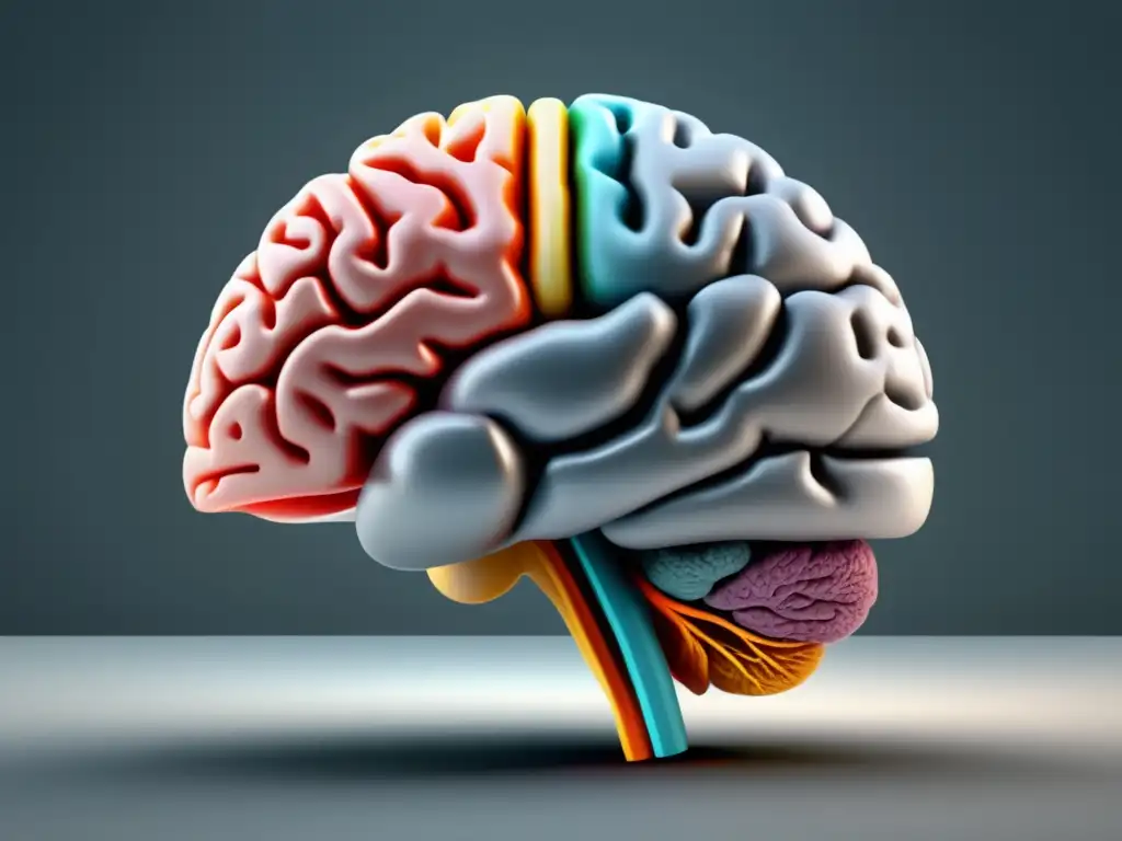 Imagen ultradetallada del cerebro humano en estilo minimalista y moderno