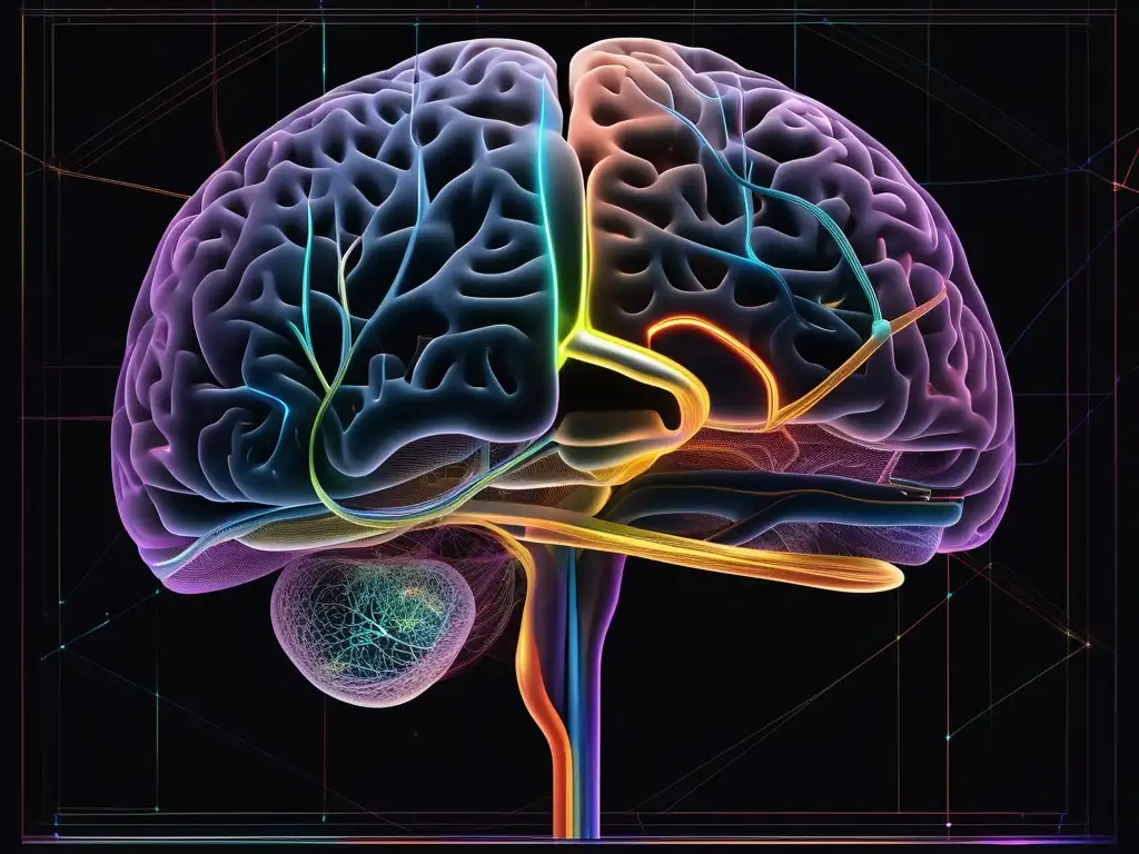 Imagen 8k del cerebro con sus funciones y estructuras principales