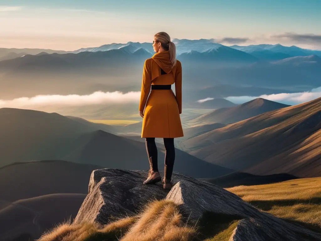 Mujer empoderada y paisaje inspirador: Importancia de la autoestima en la salud mental