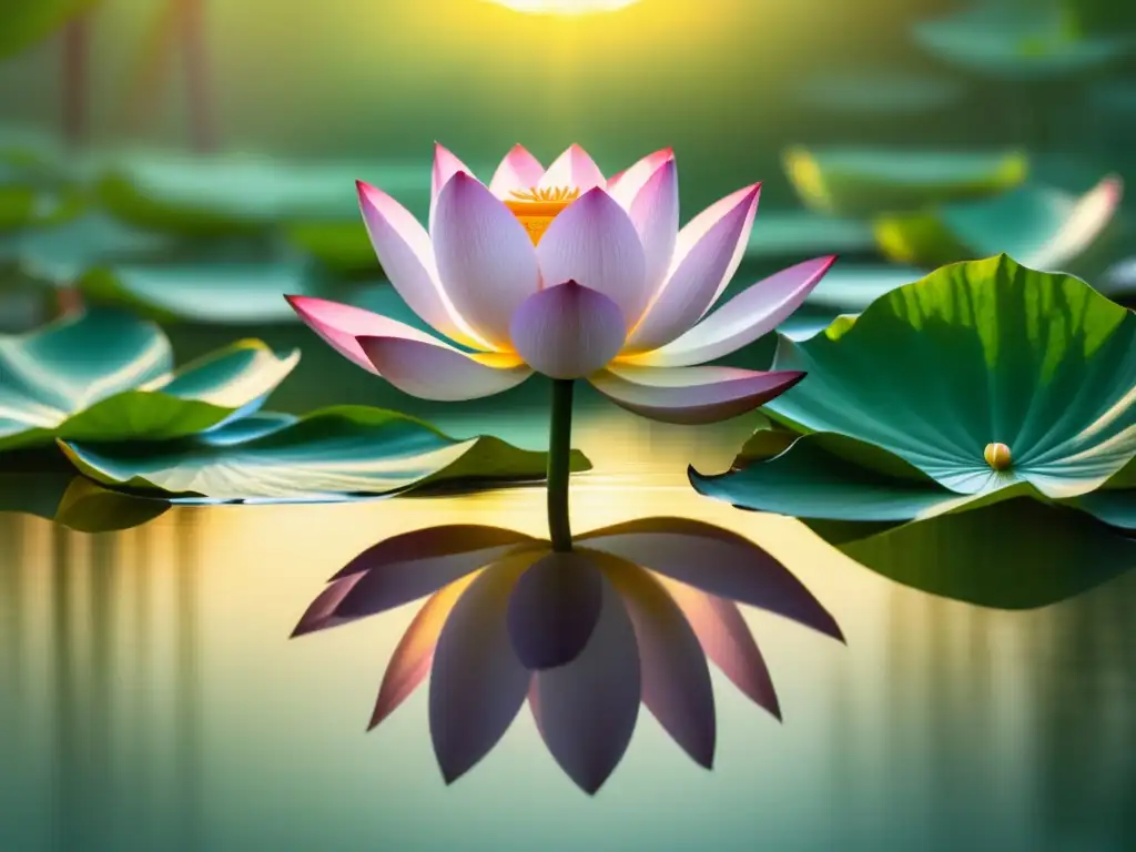 Imagen 8k de lotus en estanque, beneficios de mindfulness en trastorno de pánico