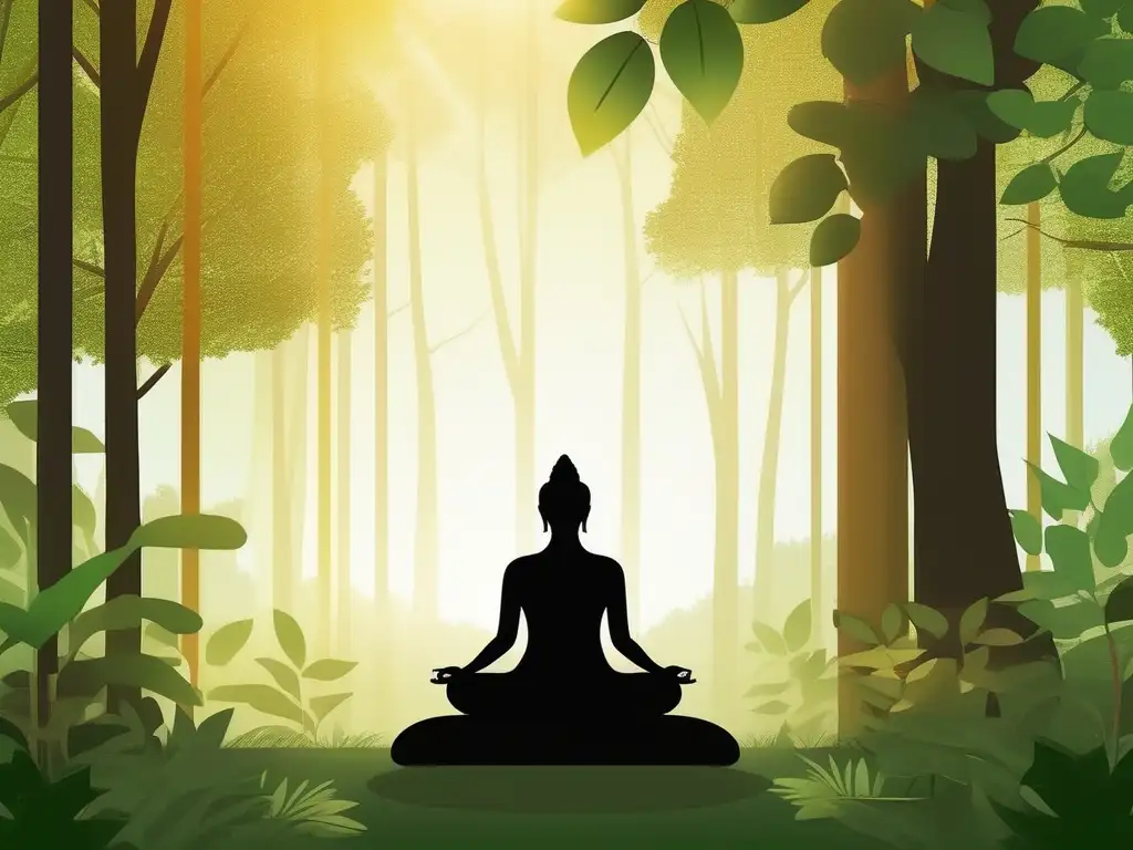 Beneficios de meditación para adolescentes en un bosque tranquilo