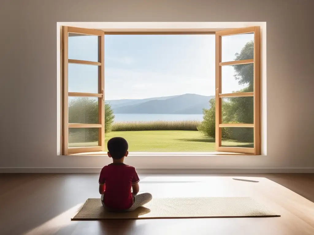 Escena tranquila en aula de educación infantil con mindfulness