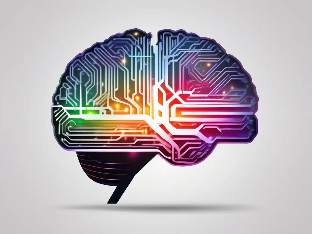 Imagen 8k de un cerebro moderno y minimalista con circuitos interconectados, simbolizando el impacto de las técnicas PNL en superar adicciones