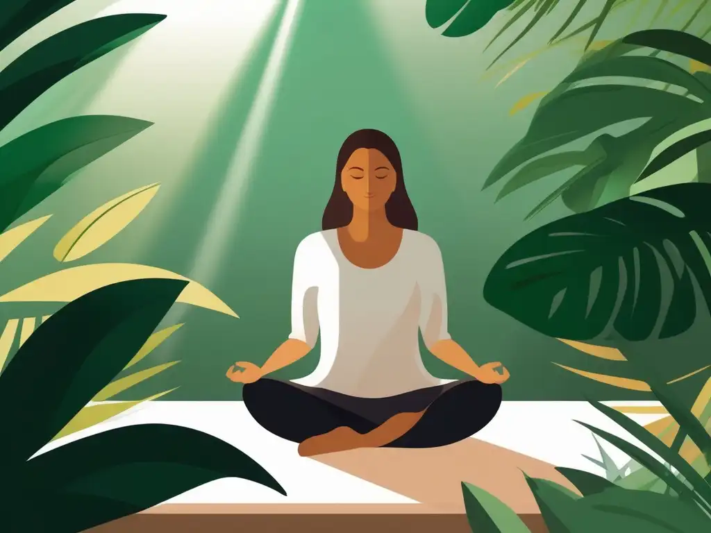 Persona meditando rodeada de naturaleza - Beneficios de Vitamina B6 para Salud Mental