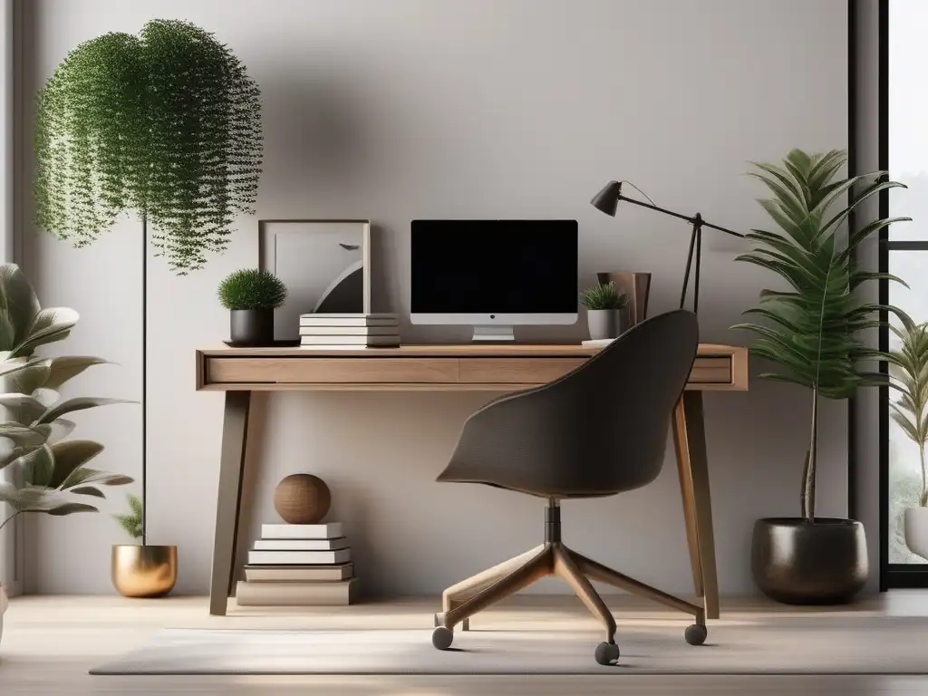 Espacio de trabajo minimalista con equilibrio emocional