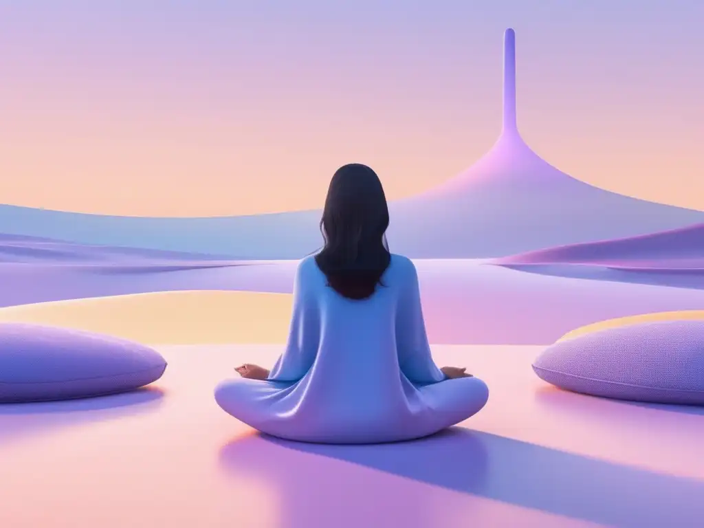 Técnicas de empatía para mejorar relaciones - Imagen de escena serena y minimalista con figura meditando