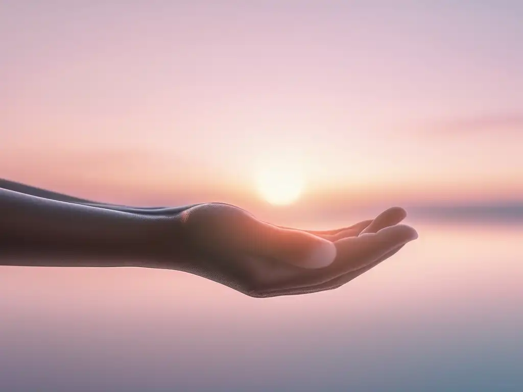 Terapia mindfulness: manos afectadas por artritis reumatoide, serenidad y belleza