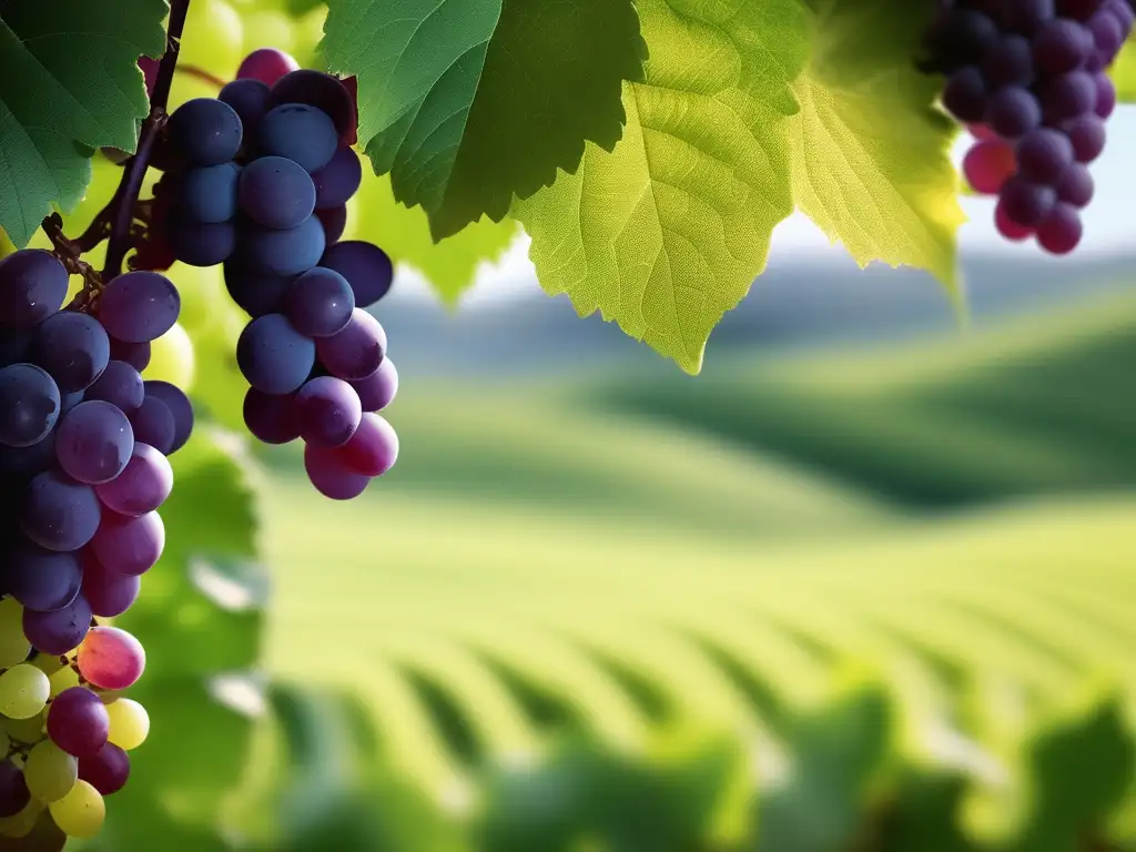 Imagen de resveratrol equilibrando emociones con uvas y viña