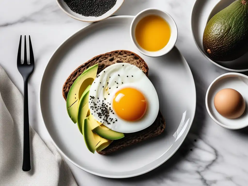 Desayuno minimalista con alimentos contra la depresión