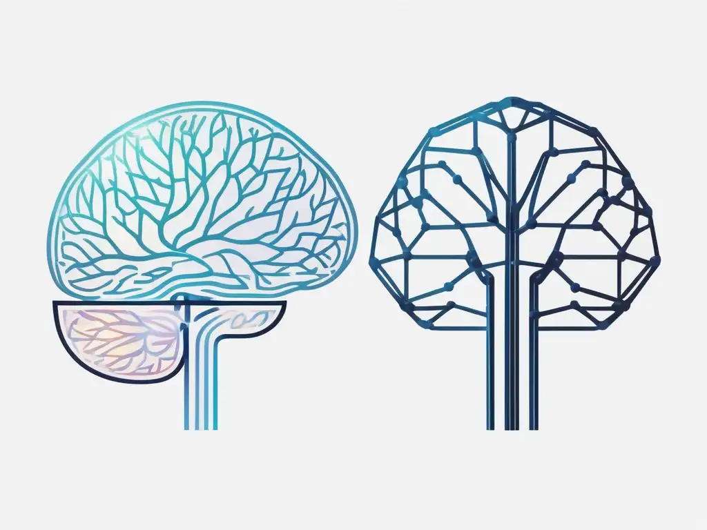 Diferencias terapéuticas entre Cognitivoconductual y Psicodinámico: imagen de dos cerebros conectados, uno representa el modelo cognitivo-conductual y el otro el modelo psicodinámico