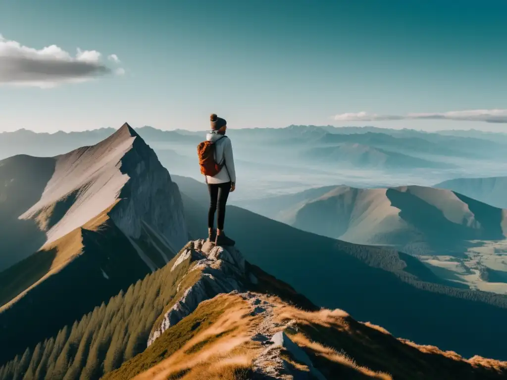 Persona empoderada en la cima de la montaña - Técnicas para aumentar autoestima y tomar control vida