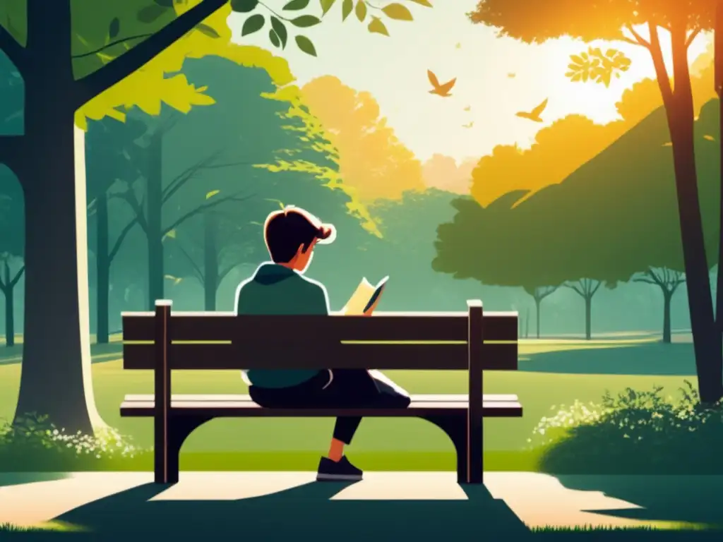 Adolescente leyendo en la naturaleza, impacto redes sociales en salud mental adolescente