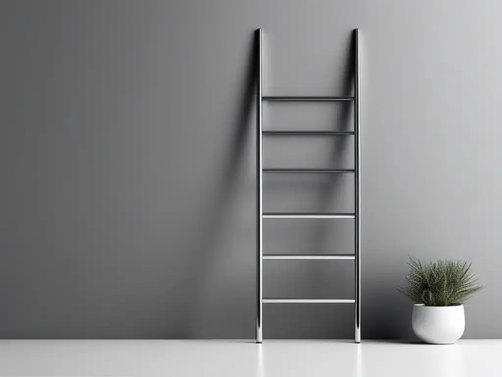 Técnicas para alcanzar metas y objetivos con una escalera de diseño minimalista y moderno