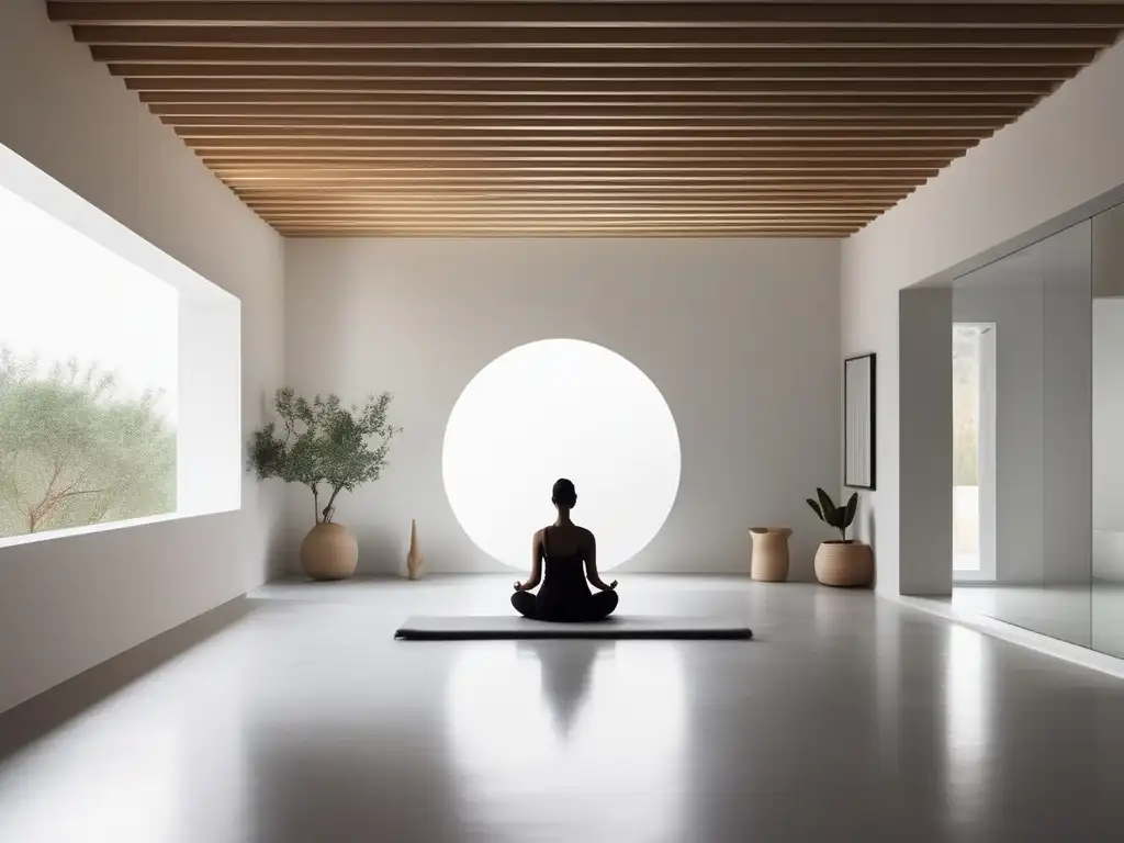 Técnicas de meditación para la paz interior en un espacio minimalista y tranquilo