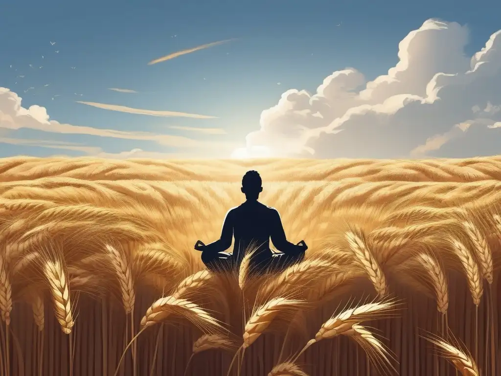 Beneficios del mindfulness en enfermedad celíaca: Meditación en campo de trigo, serenidad y conexión con la naturaleza