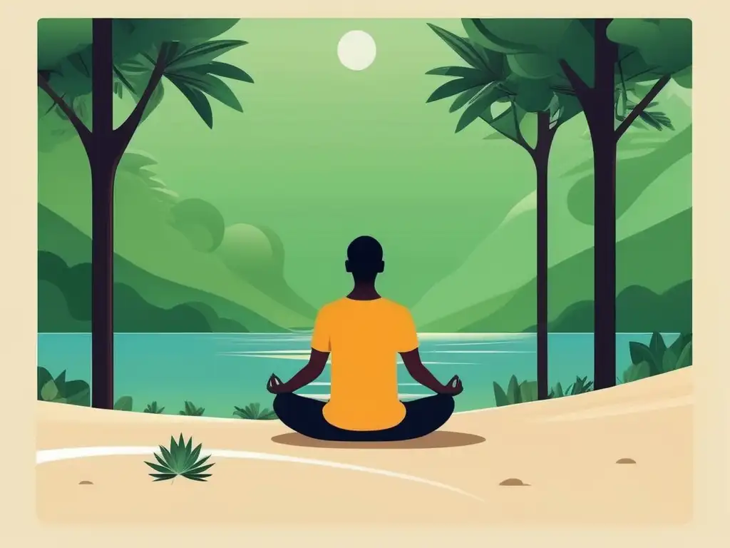 Beneficios del Mindfulness para la rutina: Escena serena de meditación en la naturaleza