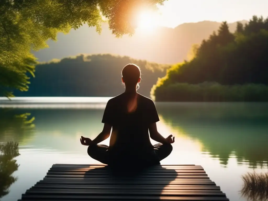 Persona meditando en la naturaleza con técnicas neurocientíficas para vida plena