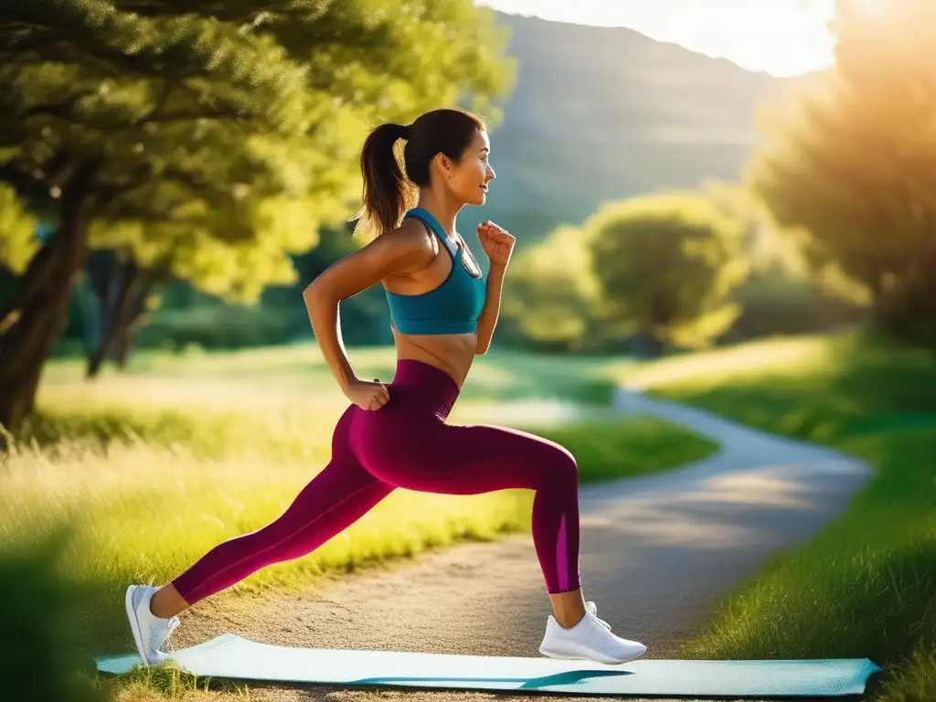 Mujer ejercitándose al aire libre para superar la depresión postparto