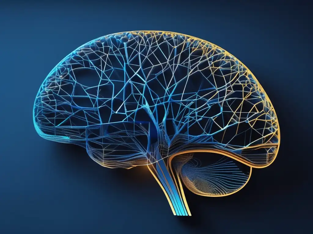 Técnicas de estudio basadas en neurociencia, imagen del cerebro abstracto de redes neuronales azules