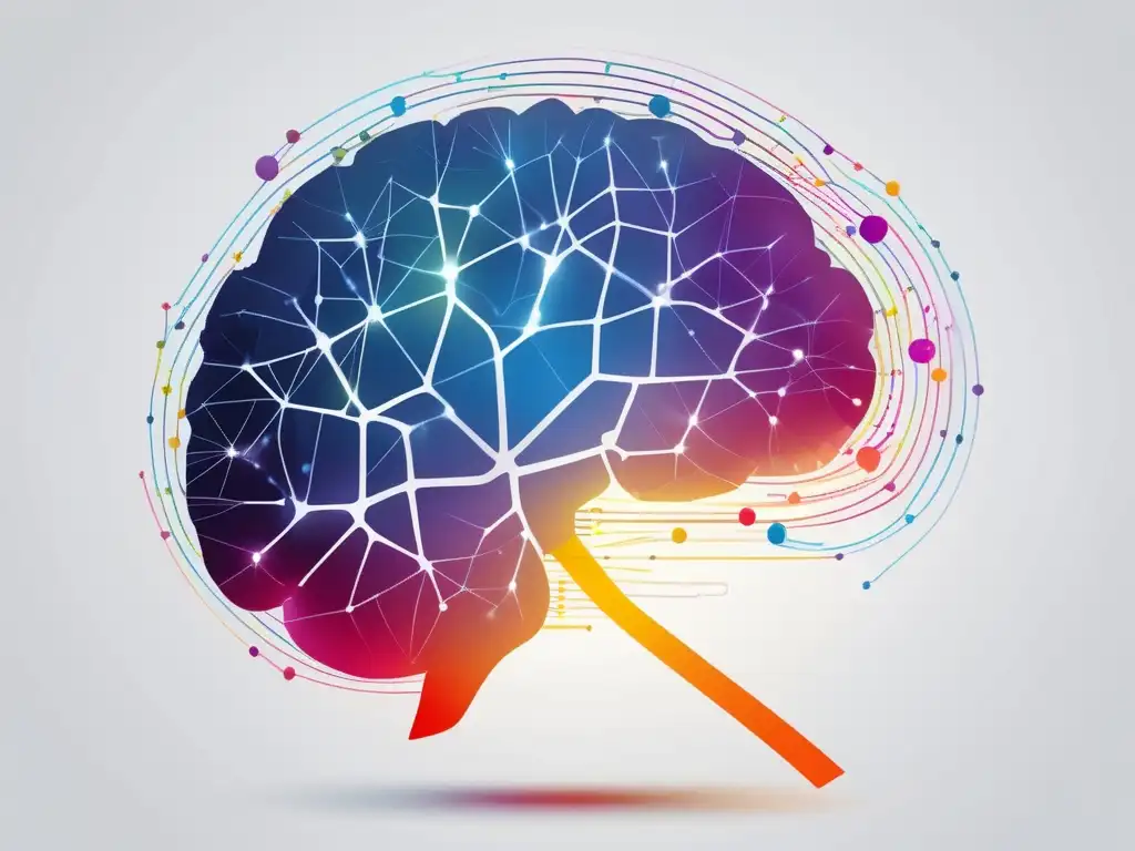 Técnicas memoria basadas en neurociencia: imagen 8k detallada del cerebro con conexiones neuronales y estética minimalista