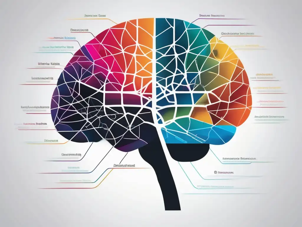 Brain illustrating neural connections and cognitive processes