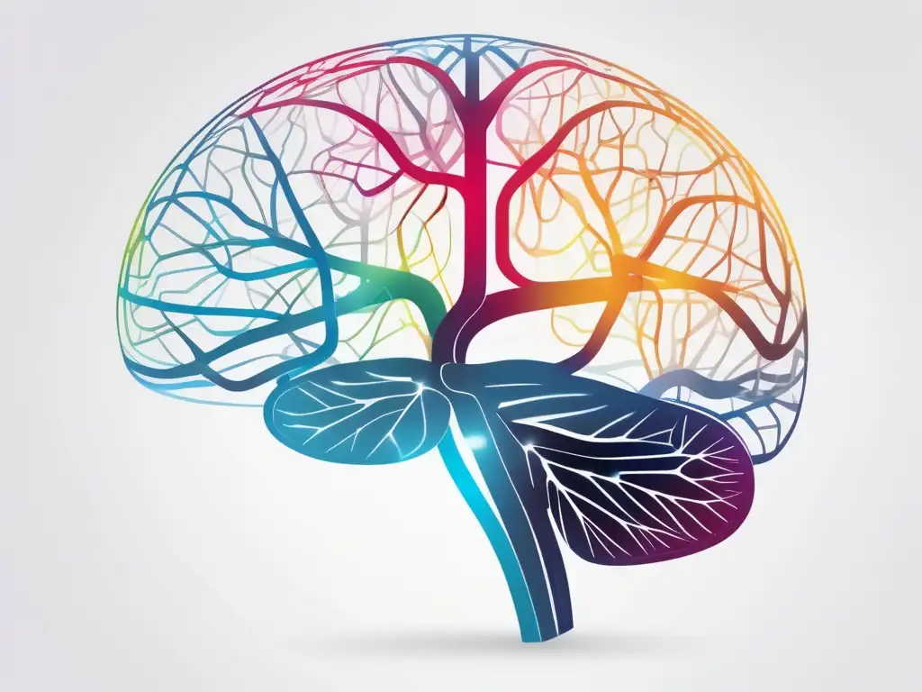 Estructura cerebral detallada y vibrante, reflejando técnicas de aprendizaje basadas en neurociencia