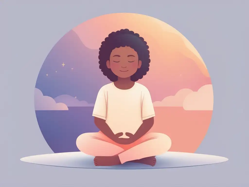 Niño en postura de meditación: paz y tranquilidad+Mindfulness para niños: manejo del miedo al fracaso