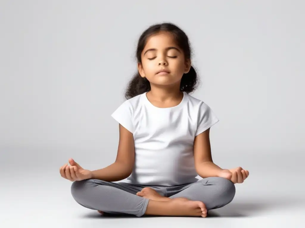 Ilustración minimalista de niño meditando: Beneficios de la meditación para niños